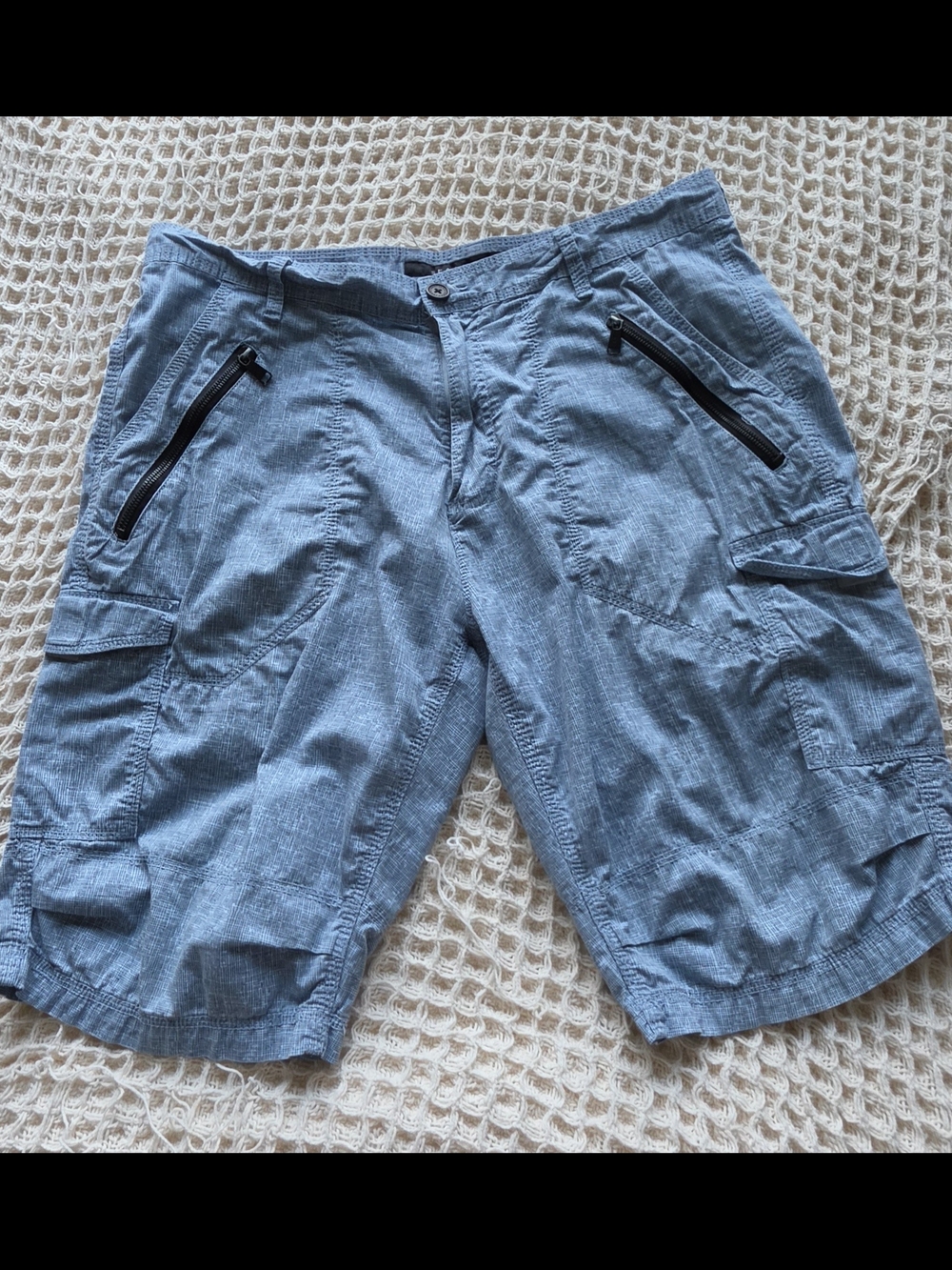 Sean John Blue Cargo Shorts with Zippered Pockets Size 36